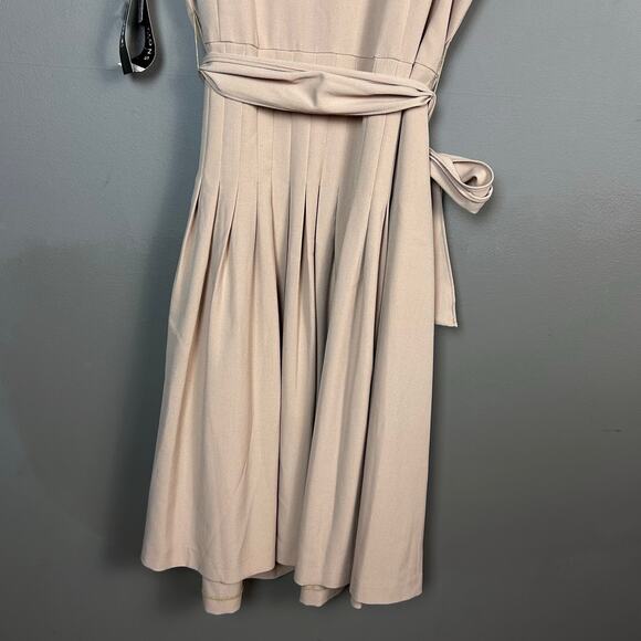 Perceptions Shirt Dress Size 16  pleated drop waist belted khaki office NWT - Picture 6 of 10